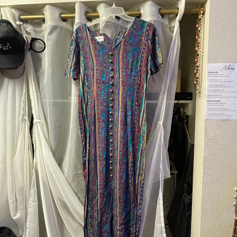 Colorful Paisley Button-Down Dress